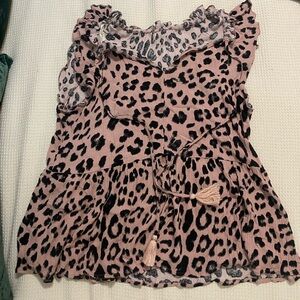 Cheetah Pink Blouse, Main Strip Small